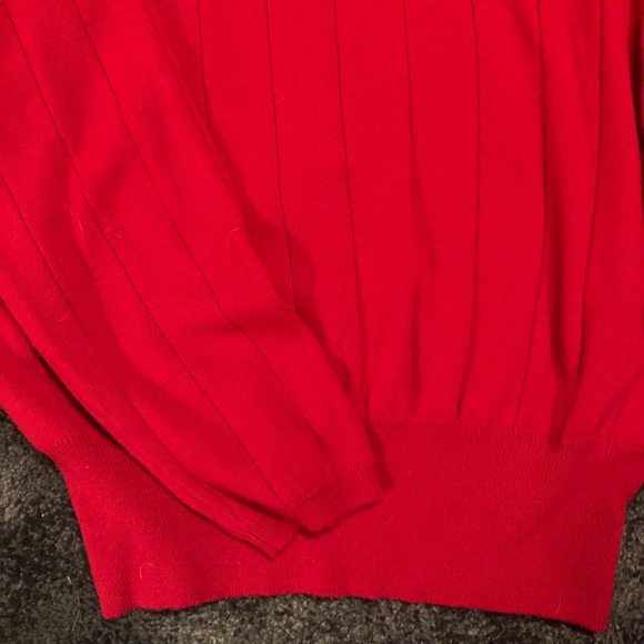 🦋 Valerie Stevens Ribbed Mock Neck Sweater Red - Picture 3 of 6